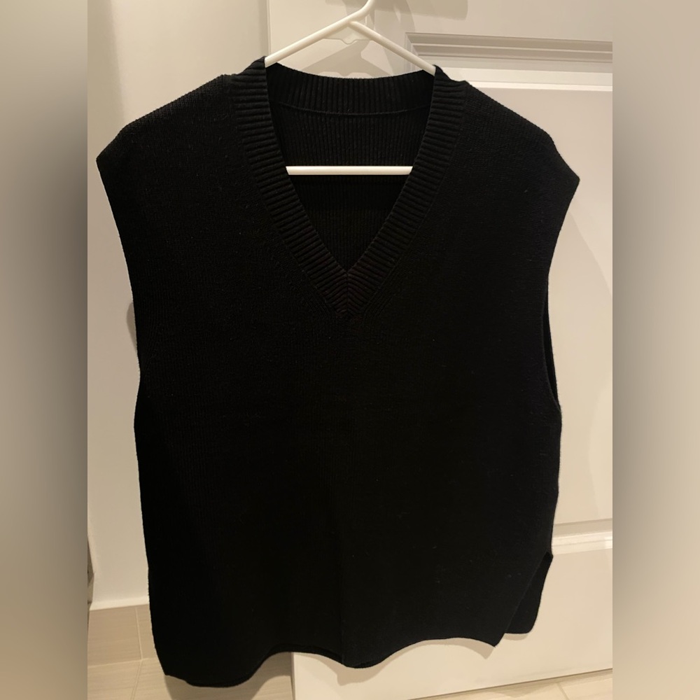 Muji Black V-Neck Sweater Vest